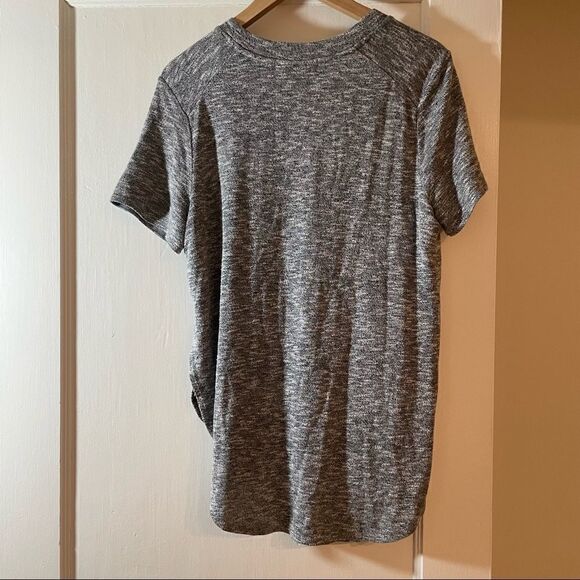 Dina b Heathered gray shirt soft knit with high low hem and side slits - Picture 2 of 9